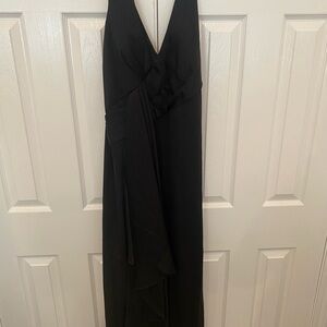 NEW Aidan Mattox Black Draped Maxi Dress